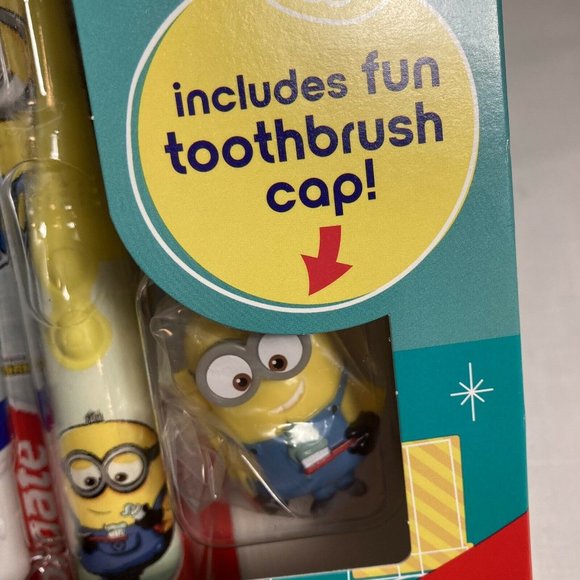Colgate Kids Minions 2 Toothbrushes Toothpaste Gift Set Brushtastic Power Manual - Picture 3 of 9